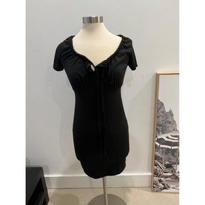 Ribbed drawstring top dress